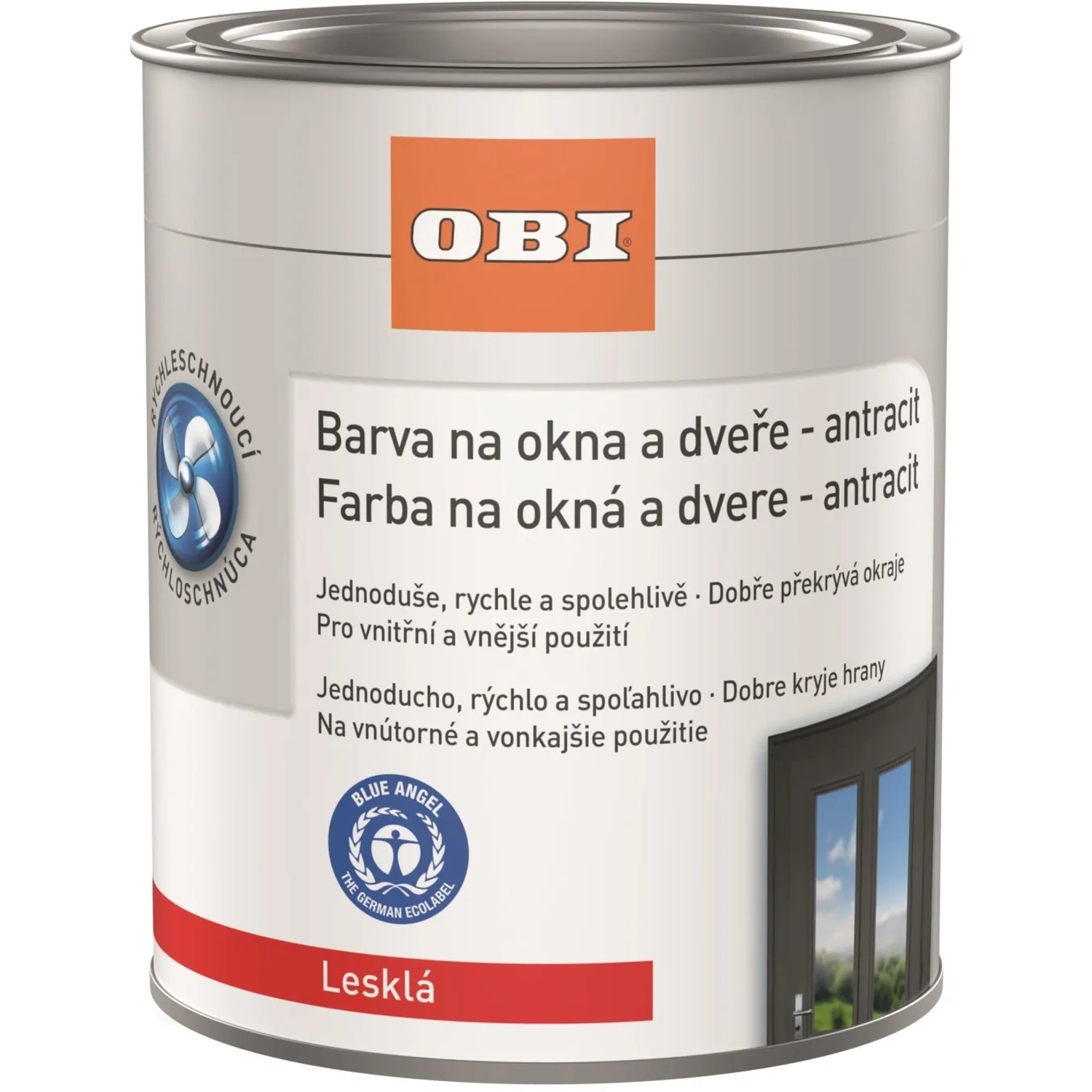 E-shop OBI Farba na okná a dvere lesklá antracitová 375 ml