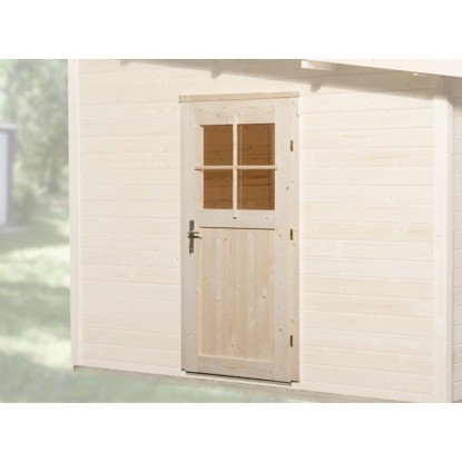 Weka Jednokrídlové dvere pre domček s hr. steny 45 mm, prírodná, 97 x 181 cm