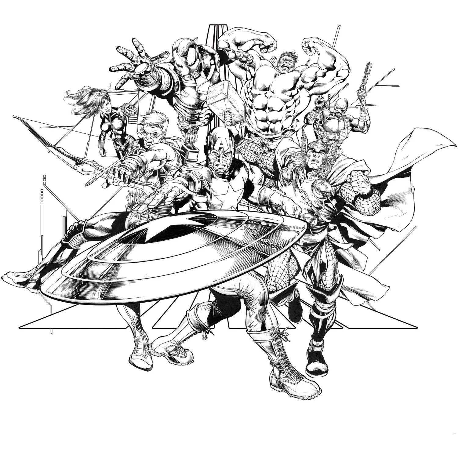E-shop Komar Vliesová fototapeta Avengers Black and White 300 x 280 cm