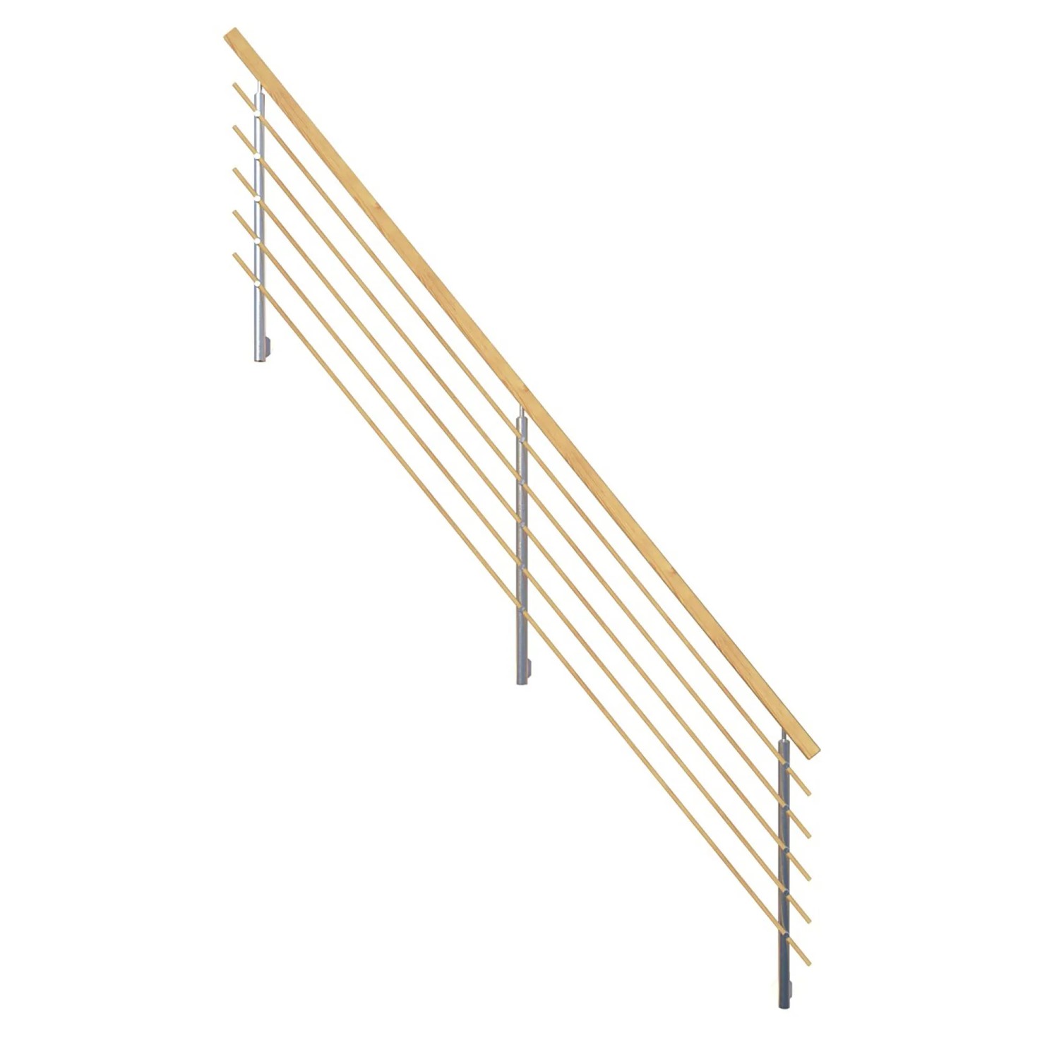 E-shop StarWood Dizajnové drevené zábradlie s hranatým smrekovým madlom 362 cm