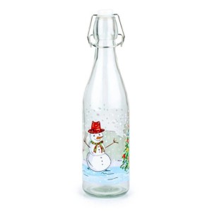Toro Sklenená fľaša s patentným uzáverom Snehuliak, 260 ml