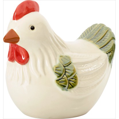 Dekoratívna sliepka 16,5 cm bielo-zelená