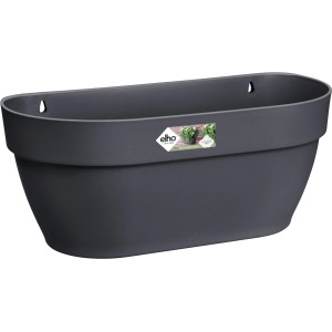 Antracitový nástenný kvetináč Elho Vibia Campana, šírka 35 cm, na montáž na stenu.