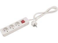 Predlžovací kábel s vypínačom biely, 3 zásuvky, max. 16 A/3500 W, 1,4 m Predlžovací kábel s vypínačom biely, 3 zásuvky, max. 16 A/3500 W, 1,4 m