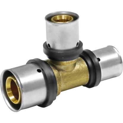 PIPETEC Lisovací redukovaný T-kus PFT201616 medený, 20x2 - 16x2 - 16x2