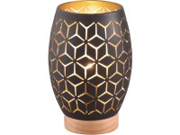 REALITY Stolová lampa BIDAR čiernozlatá 1 x E27 max. 28 W, pr. 15 x 21 cm