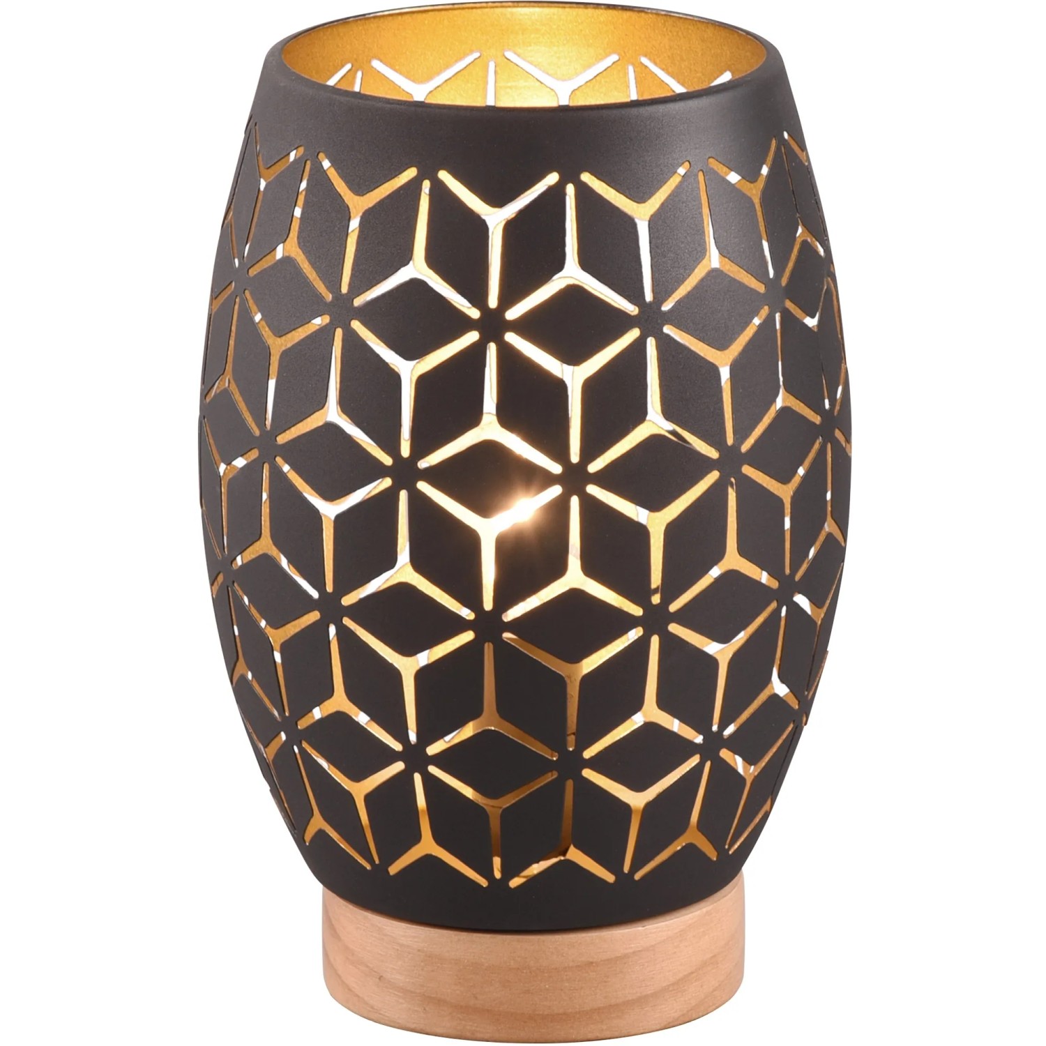E-shop REALITY Stolová lampa BIDAR čiernozlatá 1 x E27 max. 28 W, pr. 15 x 21 cm