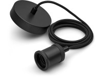 Philips Káblové závesné svietidlo Vintage s objímkou E27 čierny a baldachýnom