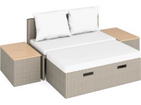 Zostava záhradného nábytku Bostonia, polyratan, svetlo hnedá, 4dielna Zostava záhradného nábytku Bostonia, polyratan, svetlo hnedá, 4dielna