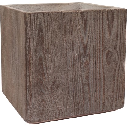 Kvetináč v tvare kvádra Wood-Collection prírodná, 18 x 18 x 18 cm