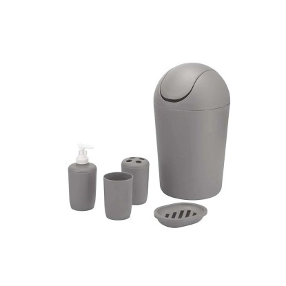 Súprava kúpeľňových doplnkov sivá