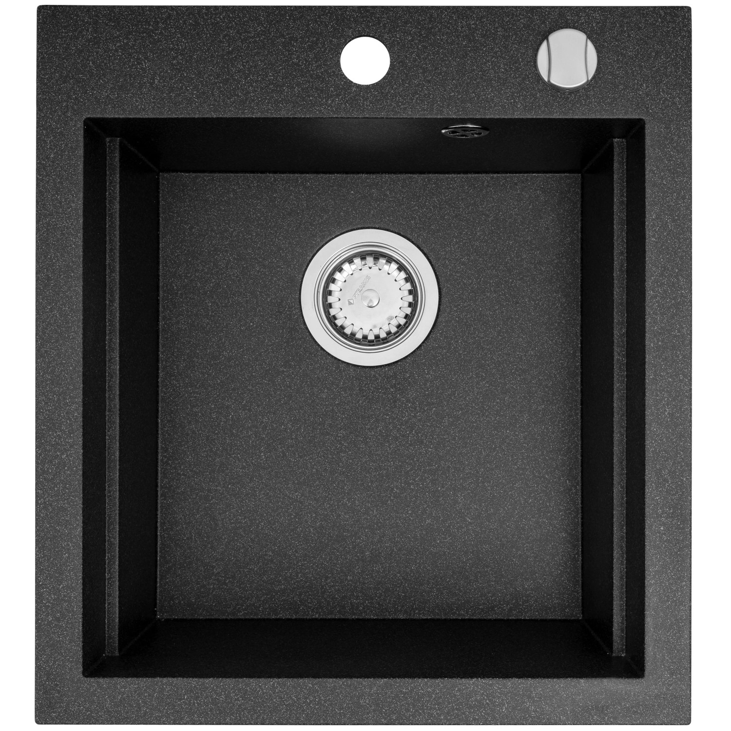 E-shop Pyramis Granitový drez Siros 1B, black, 47 x 51,5 cm