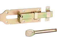 Bezpečnostná uzamykacia závora žltá pozinkovaná 160 mm x 46 mm