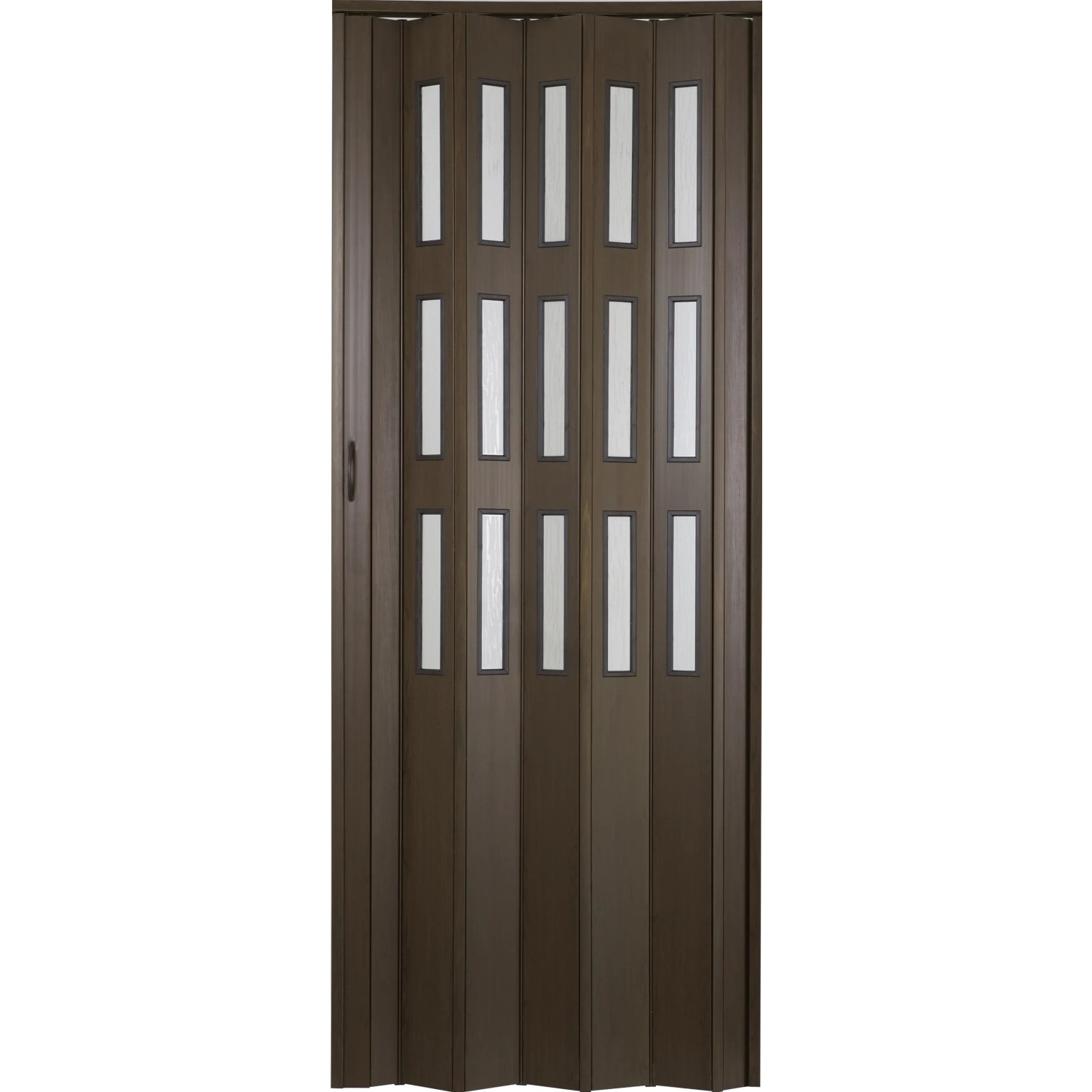 E-shop HOPA Plastové zhrňovacie dvere Matrix presklené orech tmavý 87 x 200 cm