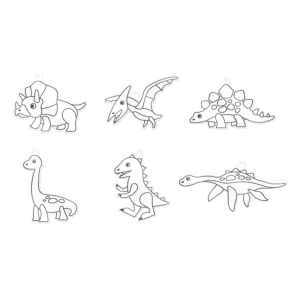Obrázky na vyfarbenie: Súprava dinosaurov na maľovanie, rôzne motívy pre hobby a voľný čas.