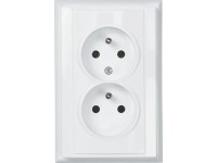 OBI Zásuvka dvojitá Rea, 230 V, 16 A, polárna biela