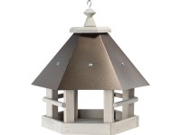 Vtáčie krmítko, borovicové drevo/kov, sivá/medená, 33 x 29 x 35 cm
