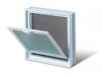 Okno vetracie plastové, biele, 38 x 38 x 8 cm