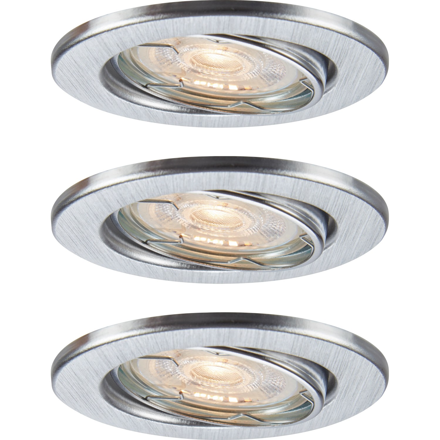 E-shop OBI LED vstavané svietidlo 86R hliník GU10, 3,5 W 345lm 3000K, pr. 86 mm, 3 ks
