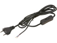 OBI Prívodný kábel so spínačom a euro zástrčkou 2 m čierny