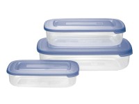 Tontarelli Súprava dóz na potraviny obdĺžnik, modrá, 3 ks