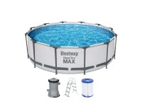 Bestway Bazén Steel Pro Max vr. kartušovej filtrácie sv. sivá pr. 366x100cm (GS)