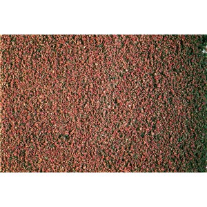 Červená škárovacia drvina (zrnitosti 0-2 mm) pre terasy a cesty.