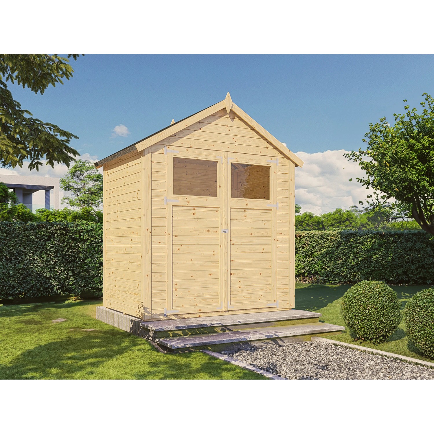 E-shop Bertilo Drevený záhradný domček Sylt 1, prírodný, 180 x 121 cm