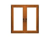 TeraGlass Plastové okno dvojkrídlové 4-komorové, 2-sklo zlatý dub 1200x1200x60mm