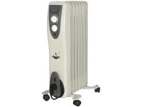 El Fuego Mobilný elektrický olejový radiátor, 7 rebier, biela, 1500 W