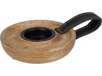 Koopman Svietnik na čajové sviečky z mangového dreva, pr. 11 cm