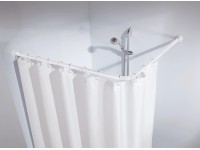 Kleine Wolke Rohová tyč pre sprchové závesy biela, pr. 25 mm, 90 x 90 cm