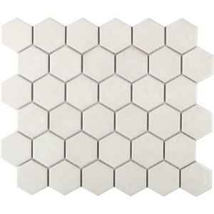 Mozaika Castello Hexagon, keramika, biela, 32x28 cm. Šesťhranné mozaikové dlaždice na steny.
