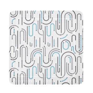 Kleine Wolke Vision podložka do sprchy, 55x55 cm, s geometrickým vzorom v šedej a aqua farbe.