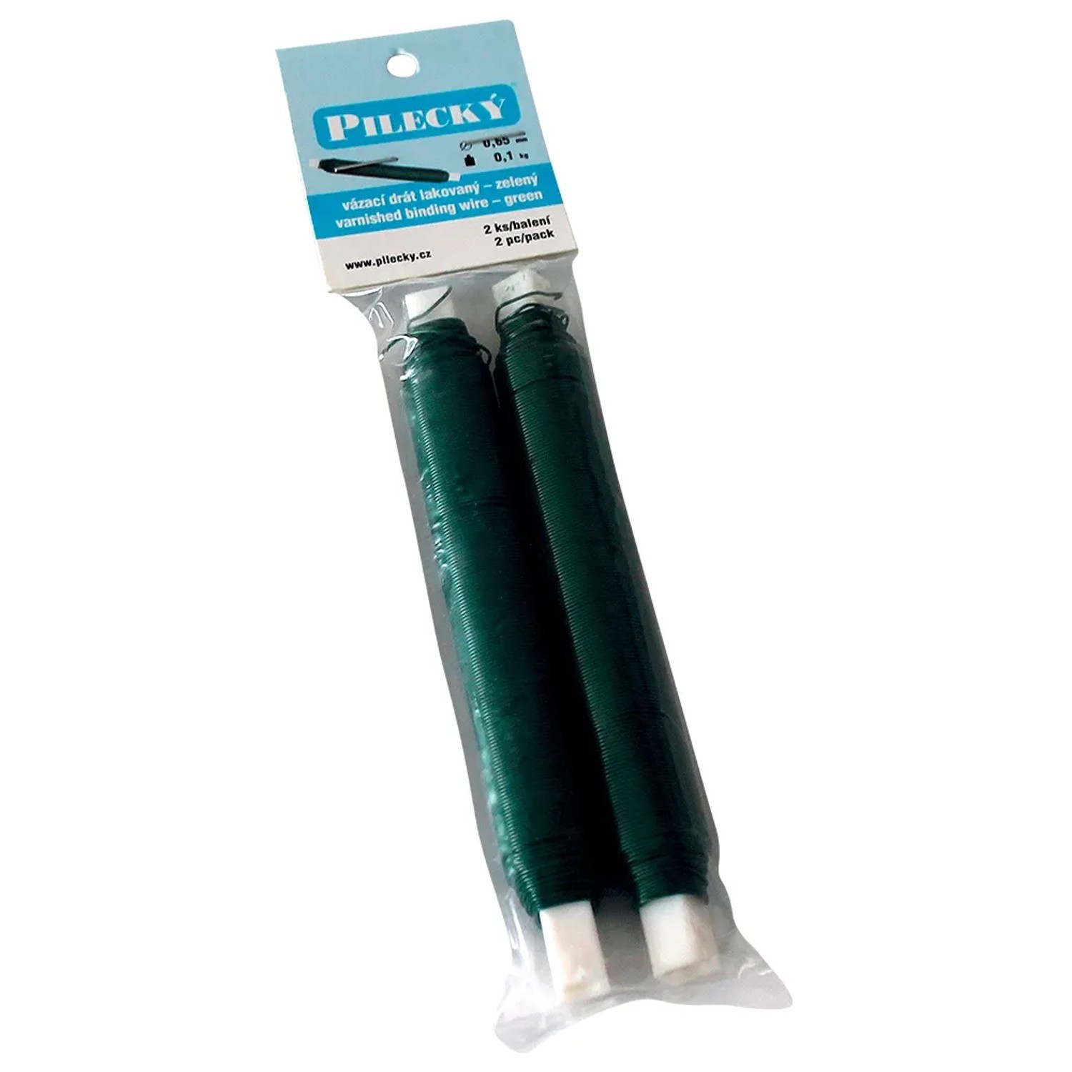 E-shop PILECKÝ Viazací drôt Zn+PVC zelený, 0,65 mm, 0,1 kg, 2 ks