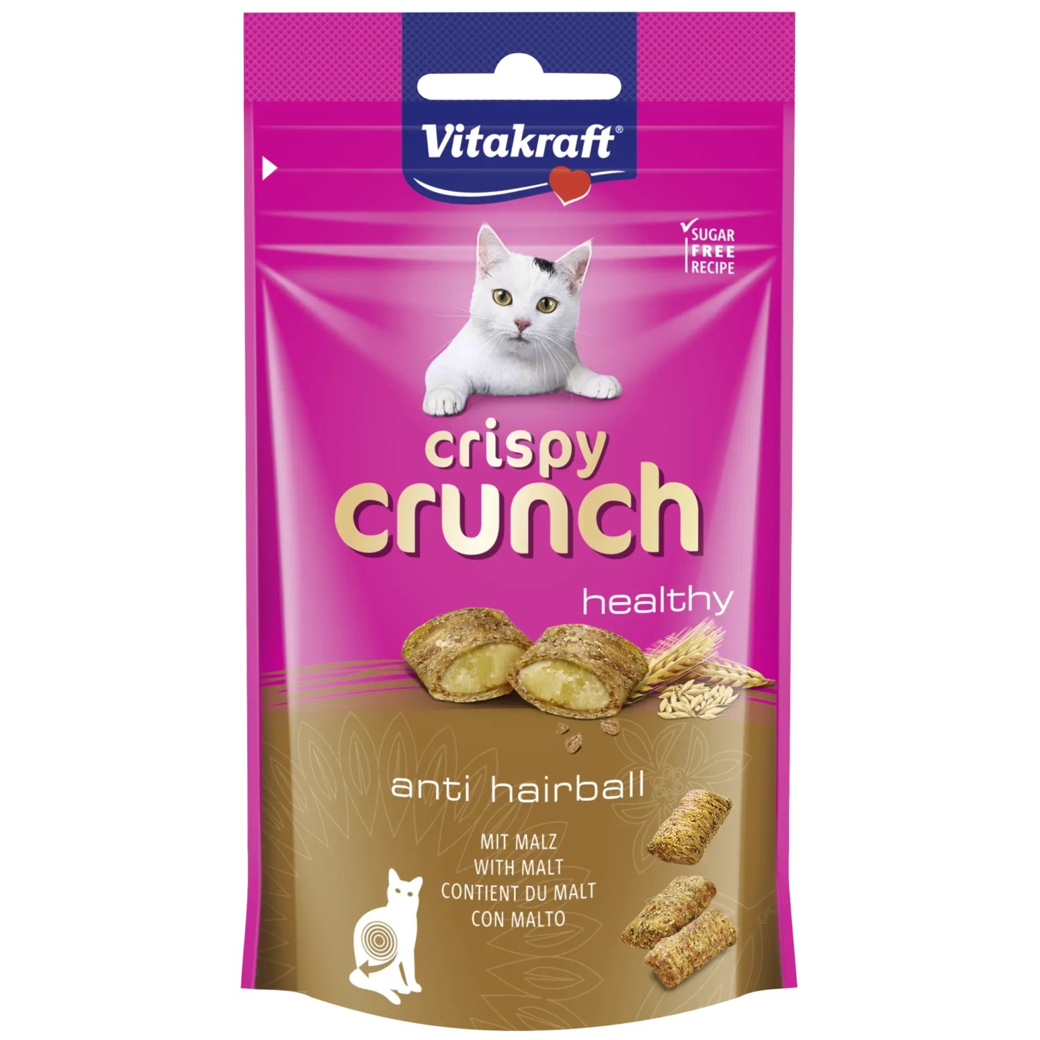 E-shop Vitakraft Pochúťka pre mačky Crispy Crunch healthy anti hairball 60 g