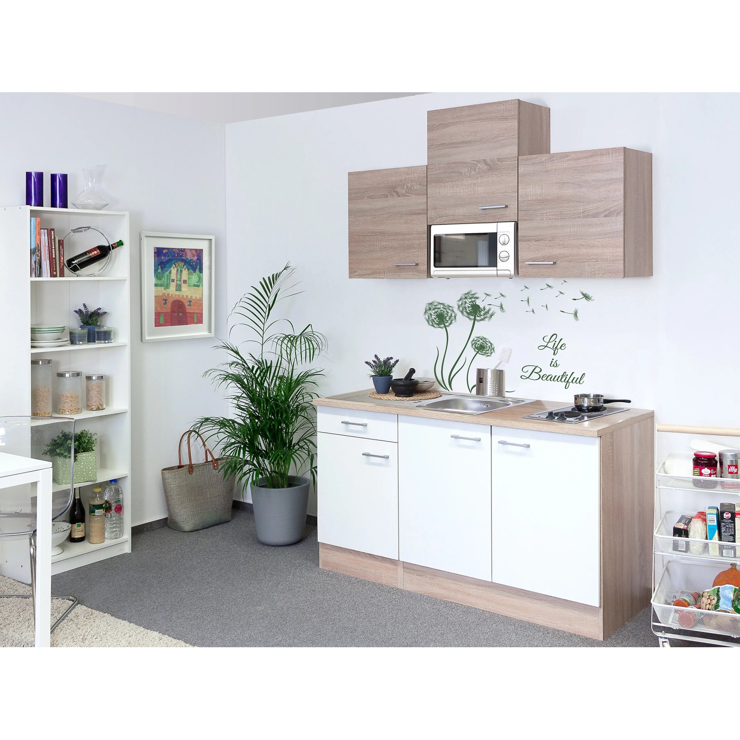 E-shop Flex-Well Kuchyňa Florida 150 cm/typ 1 - mikrovlnka/varná doska