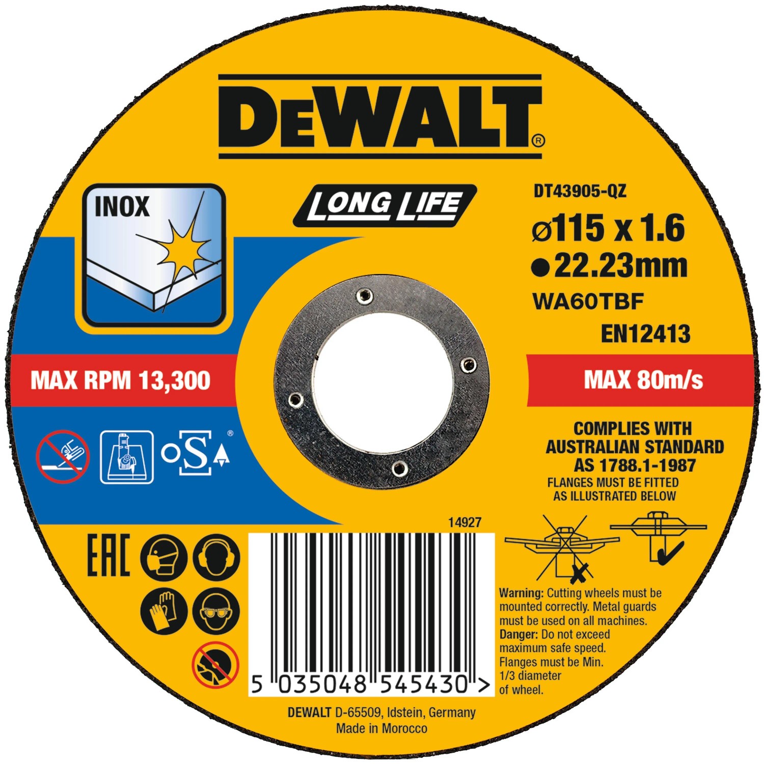 E-shop DeWALT Rezný kotúč na nerez DT43905 pr. 115 x 22,23 mm