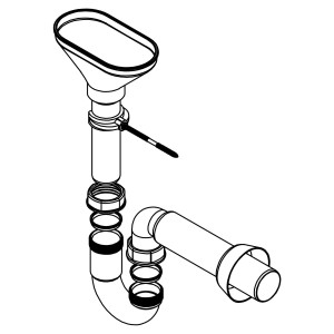 Zápachový uzáver s lievikom 1 1/2 x 40 mm pre umývadlá a drezy.