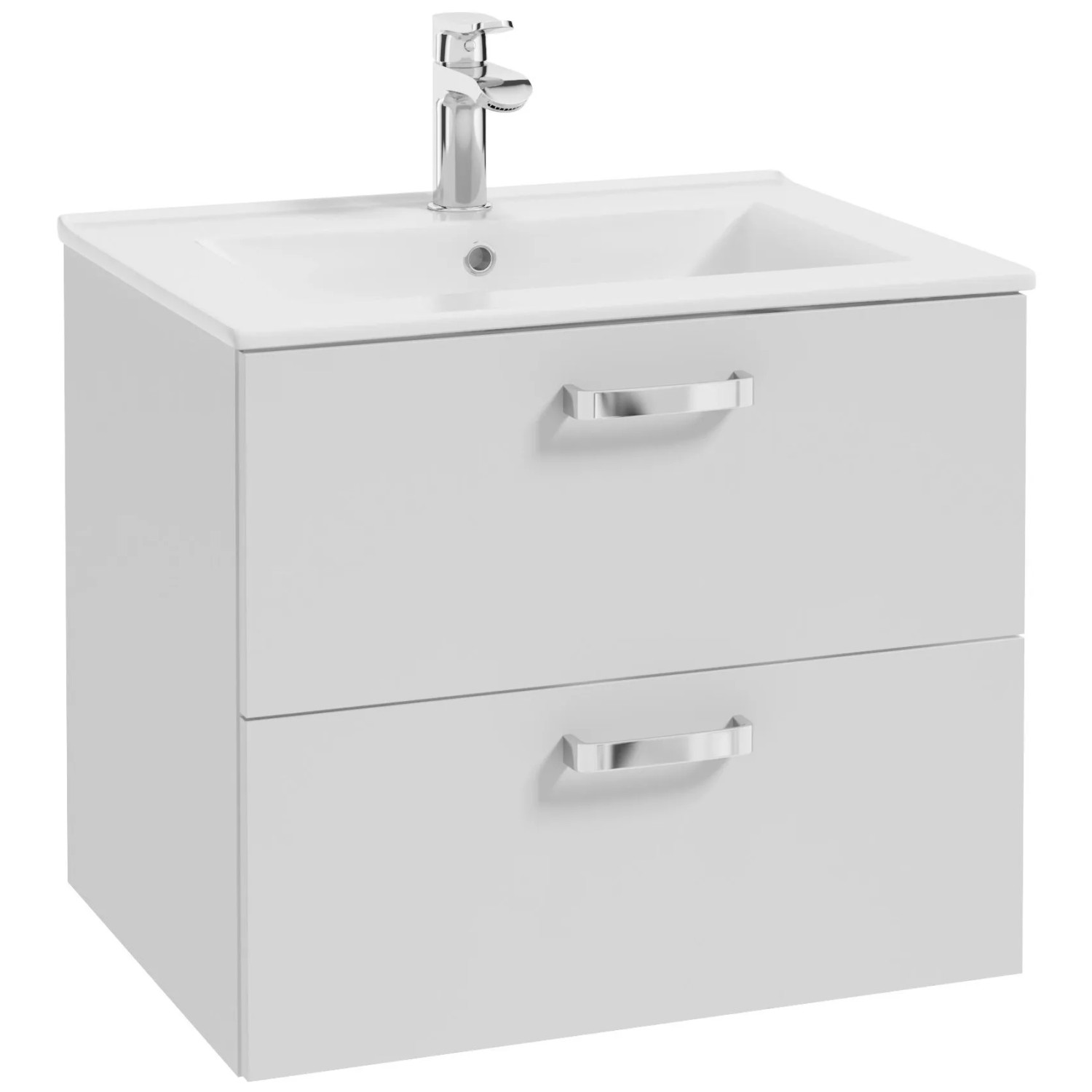 E-shop Deftrans Kúpeľňová skrinka FOCUS D50 s umývadlom, lesklá biela, 51 x 52 x 40 cm