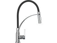 baliv Kuchynská vodovodná batéria páková KI-1861 so sprchou čierna chróm