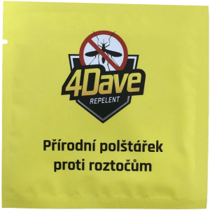 4Dave Repellent, žlté balenie prípravku proti roztočom.