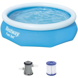 Bestway Fast Set Pool, Ø 305 cm, modrý, s filtračným čerpadlom pre čistú vodu.