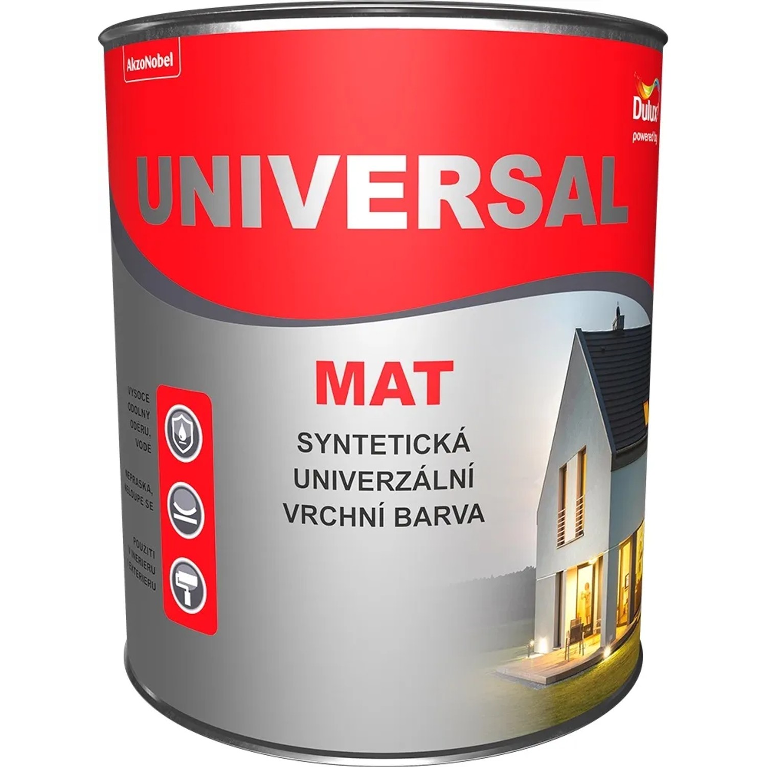E-shop Dulux Vrchná farba na drevo a kov UNIVERSAL MAT 100M biela 0,75 l