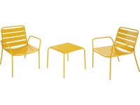 Zostava kovového záhradného nábytku Yanac, žltá, 3dielna