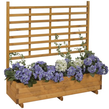 Gaspo Drevený kvetináč Gmunden s trelážou, medovo hnedá, 136 x 37 x 136 cm