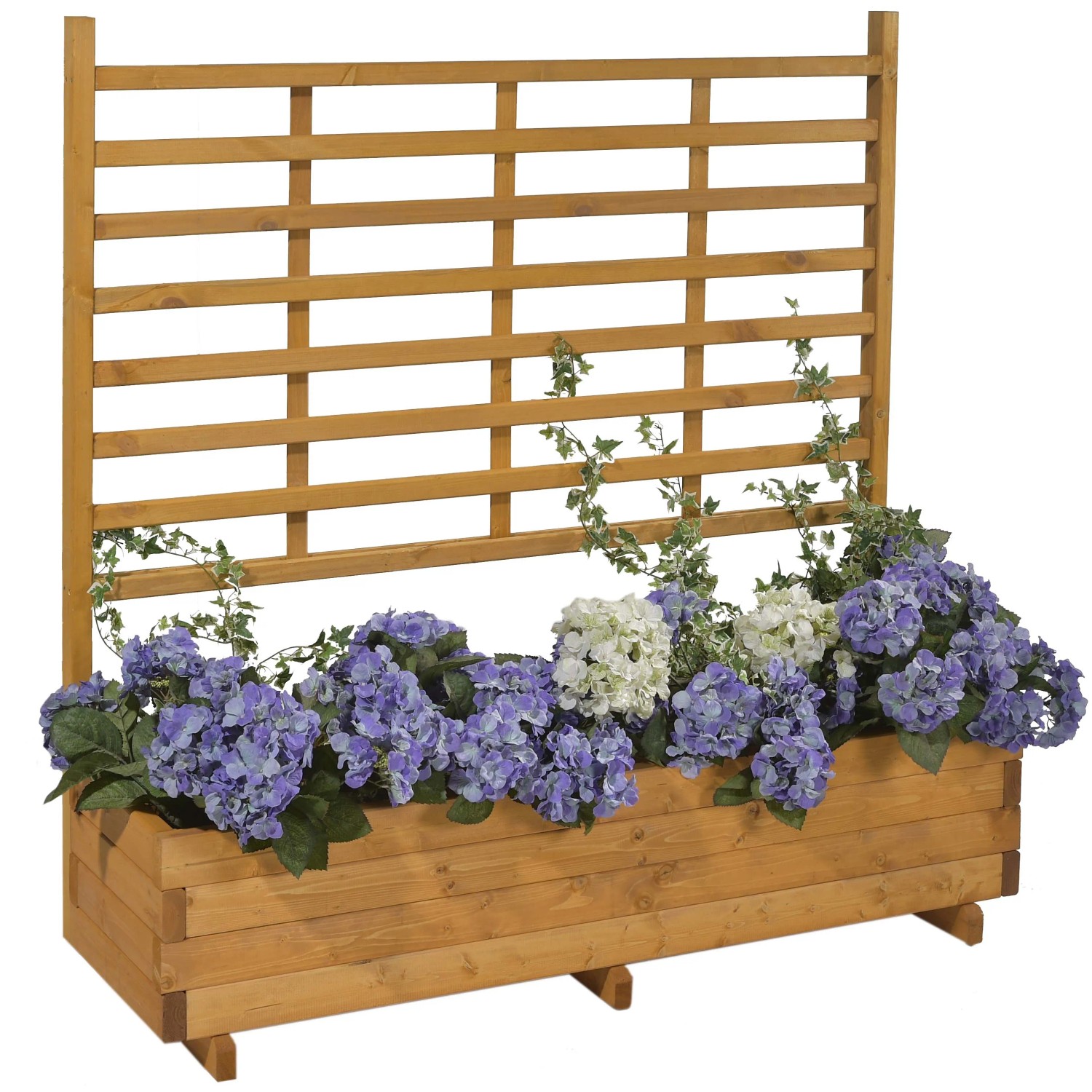 E-shop Gaspo Drevený kvetináč Gmunden s trelážou, medovo hnedá, 136 x 37 x 136 cm