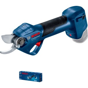 Akumulátorové nožnice na trávu/kríky Bosch Professional, modré, s krabicou.