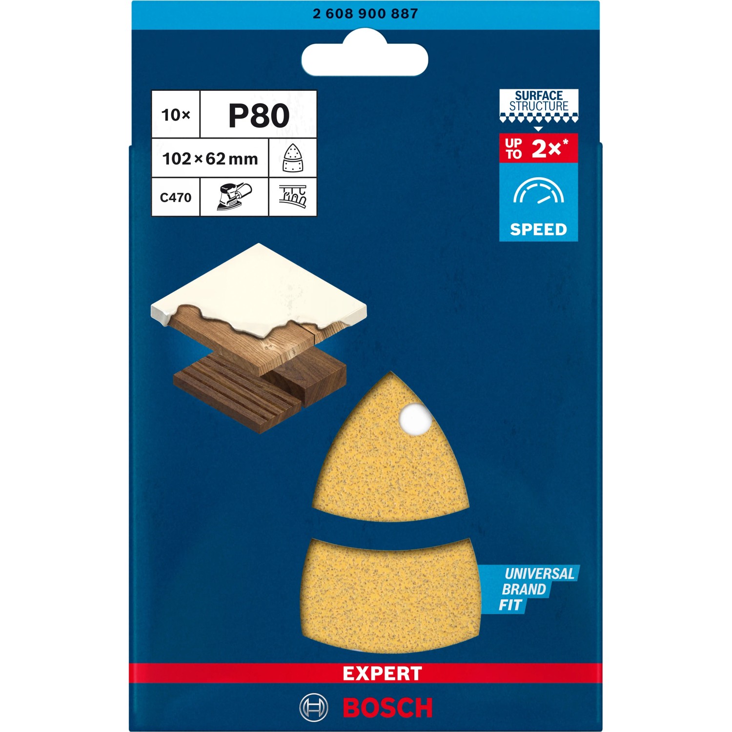 E-shop Bosch Brúsny list Expert C470, P80, 102 x 62 mm, 10 ks
