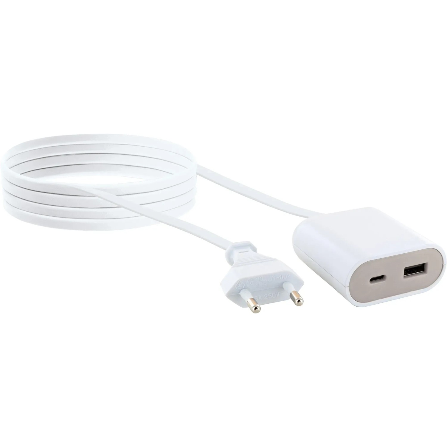 E-shop Schwaiger Predlžovacia nabíjačka USB-C/USB-A, 17,5 W/230V, 2,5 m